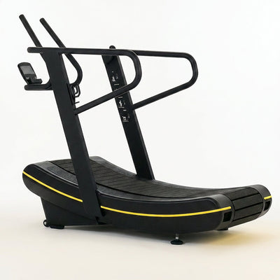 Manual Treadmill Engineered for Athletic Training, Curved Running Deck, Self-Powered Design, Digital Monitor