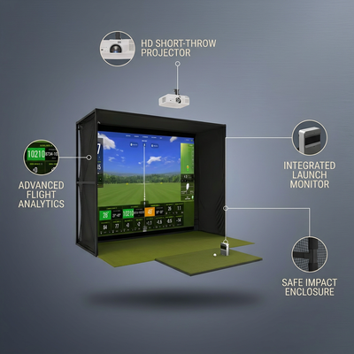 Golf Simulator Built to Deliver Pro-Level Training, Ball Tracking Technology, HD Projection, Home Practice