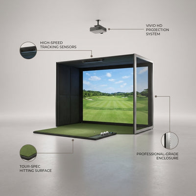 Golf Simulator Built for Precision Training, High-Speed Tracking Sensors, Professional Impact Screen, Steel Frame