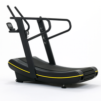 Manual Treadmill Engineered for Athletic Training, Curved Running Deck, Self-Powered Design, Digital Monitor