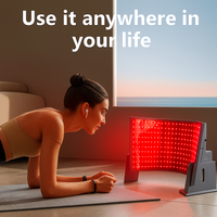 Red Light Therapy Panel Designed for Full Face Coverage, Curved Arc Design, NIR Wavelengths, Desktop Stand