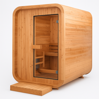 Dry Heat Sauna Built for Home Wellness, 2-Person Cedar Cabin, Finnish Electric Stove, Tempered Glass Door