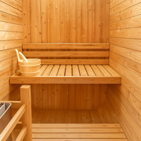 Dry Heat Sauna Built for Home Wellness, 2-Person Cedar Cabin, Finnish Electric Stove, Tempered Glass Door