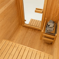Dry Heat Sauna Built for Home Wellness, 2-Person Cedar Cabin, Finnish Electric Stove, Tempered Glass Door