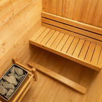 Dry Heat Sauna Built for Home Wellness, 2-Person Cedar Cabin, Finnish Electric Stove, Tempered Glass Door