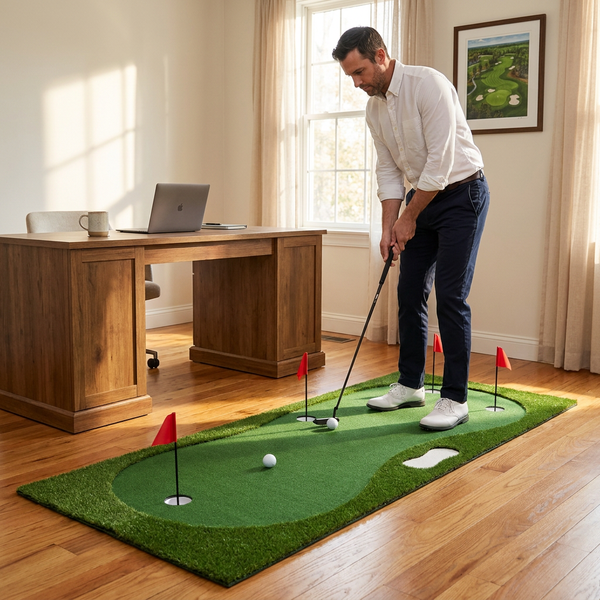Indoor Putting Green Designed for Home Practice, Realistic Synthetic Turf, Three Holes, 240cm Length