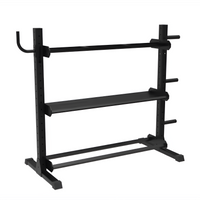 Weight Rack Built for Heavy-Duty Storage, Commercial-Grade Steel, Olympic Plate Pegs, 3-Tier Dumbbell Shelves