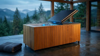 TimberChill Glacier Pro Cedar Cold Plunge — Lifestyle