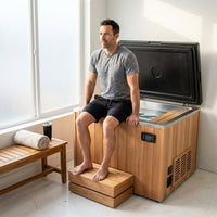 TimberChill Glacier Pro Cedar Cold Plunge — Lifestyle
