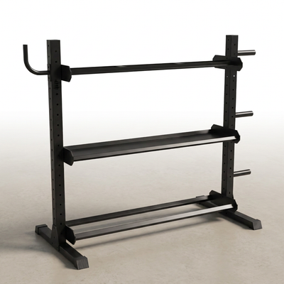 Dumbbell Rack Built for Heavy Duty Storage, Two Tier Design, Commercial Grade Steel, Powder Coat Finish