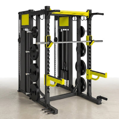 Counterbalanced Smith Machine Engineered for Home Gyms, 11-Gauge Steel, Dual Cable Columns, Pull-Up Station